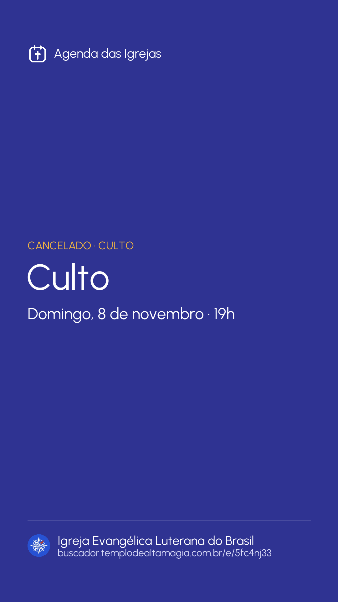 Card do evento para stories
