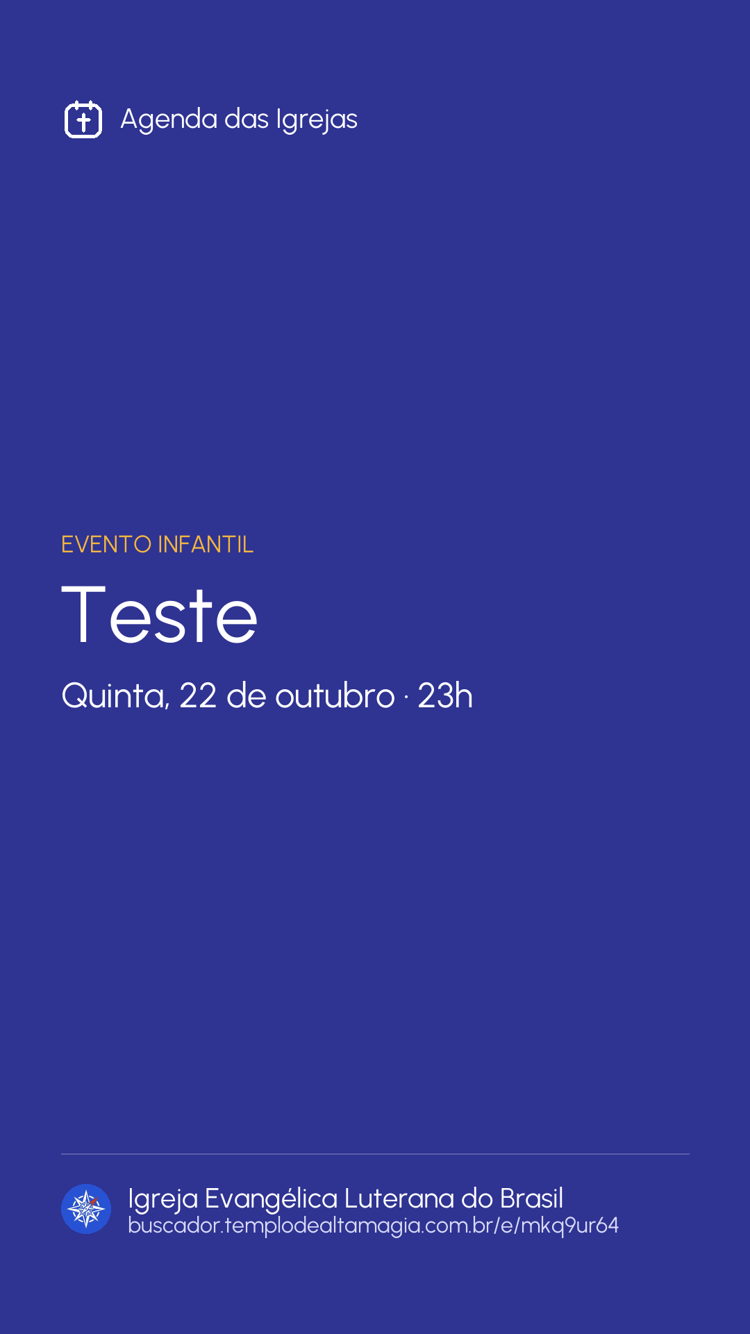 Card do evento para stories