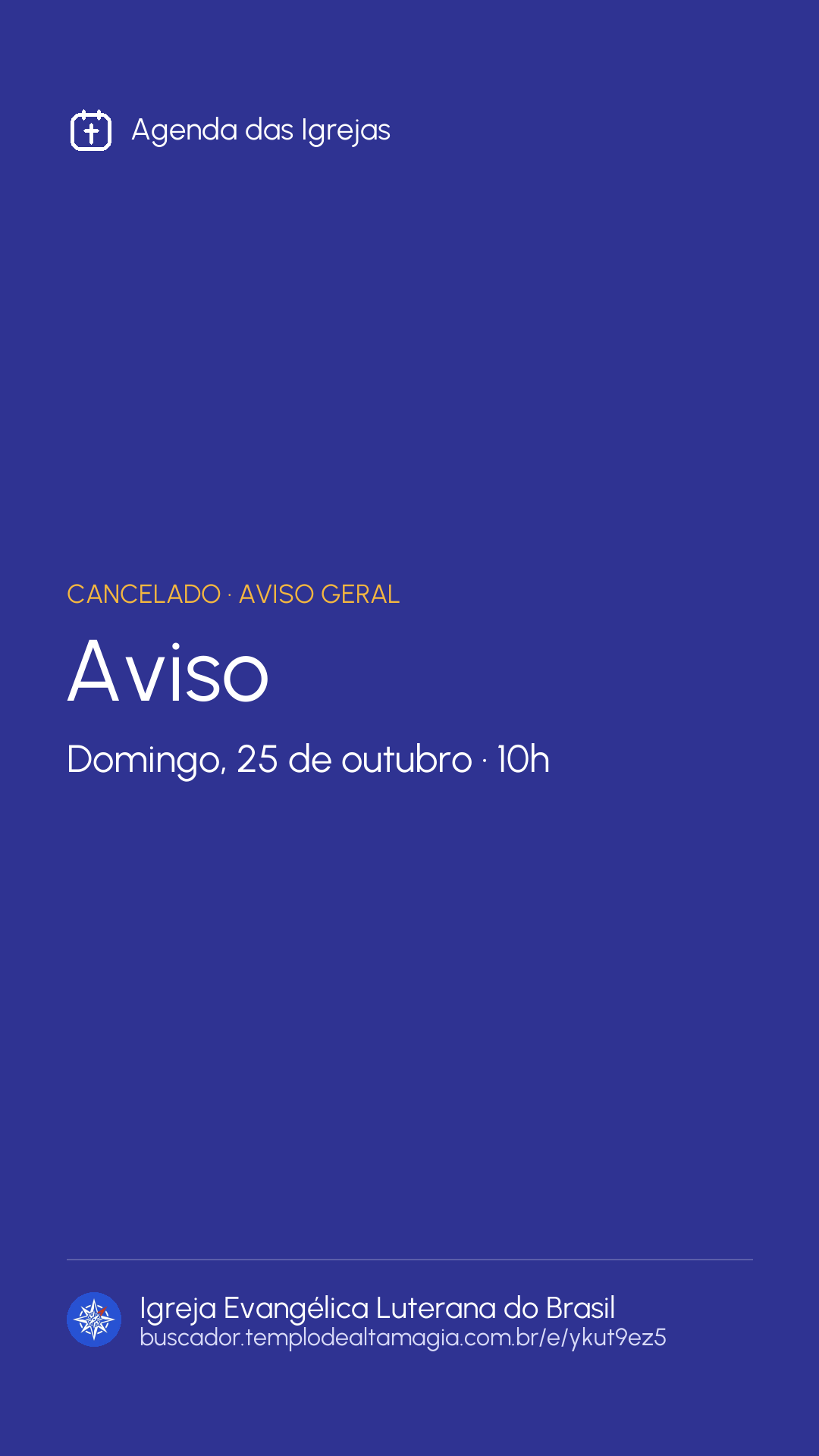 Card do evento para stories